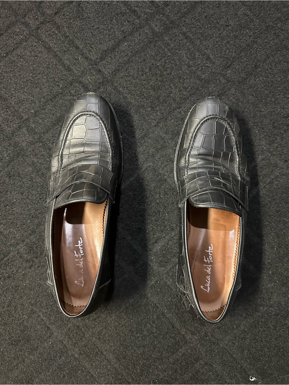 Luca Del Forte croc themed leather loafers